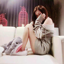Load image into Gallery viewer, Shark Funny Shoes Girls Indoor Slippers Home Shoes Fashion Plush Warm Slippers Women Winter Cute Shark Cozy Women Slippers With Funny Face Memory Foam Non-Slip Rubber Sole Soft Slip On Home Shoes