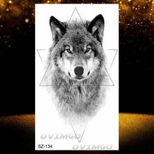 Load image into Gallery viewer, New Black Wolf Forest Sticker Tattoos Temporary Tree Fierce Animal Body Tattoo Luxury Design Custom Tatoos For Mens