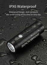 Load image into Gallery viewer, Bike Front Light Rainproof USB Rechargeable Bicycle Light Cycling Headlight LED Flashlight Bike USB Rechargeable Bicycle Light Bicycle Front Headlight LED Bike Headlight Lamp 2000mAh