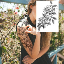 Load image into Gallery viewer, Realistic Tattoos Temporary Womens Flower Sticker Tattoos Waterproof Women Body Art Fake Legs Tattoo Stickers