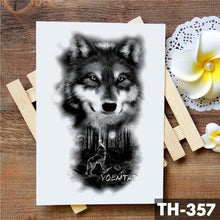 Load image into Gallery viewer, Realistic 3D Wolf Moon Temporary Tattoo Sticker Waterproof Stylish Body New Luxury Animal Tattoo For Men Women