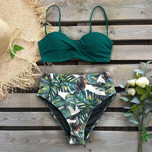 Load image into Gallery viewer, Bikini Female Swimsuit Women Swimwear Push Up Bikinis Set High Waist Swimming Suits Two Piece Set Women Swimsuit Solid Printed Bikini Push-Up Pad Swimwear Set Beachwear Ruffled Bathing Suit