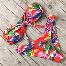 Load image into Gallery viewer, Solid Bikini Set Swimsuit Women Bikini Swimwear Female Halter Top Bathing Suit Swimming Wear Bikini High Cut Swimsuit High Waist Plus Size Summer Swimwear