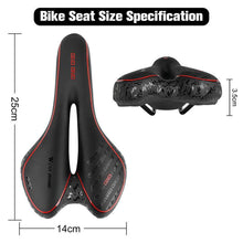 Load image into Gallery viewer, Bike Saddle Mountain Road Bike Seat PU Leather Gel Filled Cycling Cushion Comfortable Shockproof Bicycle Saddle Seat Cushion For Men Comfort Bike Saddle Anti-Slip Bicycle Saddle Waterproof Bicycle Seat For Mountain Bike Seat