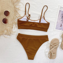 Load image into Gallery viewer, Female High Waist Swimsuit Bikini Sports Swimsuits For Women Two Piece Crop Top Bikini Set High Waist High Cut Bathing Suits Women Swimwear Two-piece Bikini Set Bathing Suit Swimwear