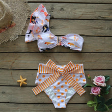 Load image into Gallery viewer, Two-Pieces Women Push-Up Padded Bra Ruffles Bandage Bikini Set Swimsuit Women's Bathing Suits Ruffles Flounce Bikini Sets Low Rise Two Piece Swimsuit Swimwear Bathing Suit Beachwear