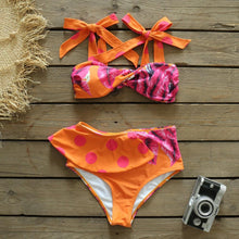 Load image into Gallery viewer, Two-Pieces Women Push-Up Padded Bra Ruffles Bandage Bikini Set Swimsuit Women's Bathing Suits Ruffles Flounce Bikini Sets Low Rise Two Piece Swimsuit Swimwear Bathing Suit Beachwear