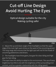 Load image into Gallery viewer, Bike Light Rainproof USB Rechargeable LED 2000mAh MTB Front Lamp Headlight Aluminum Ultralight Flashlight Super Bright Bicycle Front Headlight 5 Light Modes And Large Capacity Battery