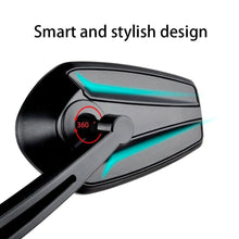 Load image into Gallery viewer, Smart Bicycle Stylish Handlebar Design Reflector Rear View Mirror Mountain Bike Electrical Bike Scooter HD Wide-Range Adjustable Angles Mirror Wide Range Back Reflector Vision Adjustable Left Right Mirrors For Road Electric Bike