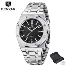 Load image into Gallery viewer, Fashion Stainless Steel Mens Quartz Analog Watch Luminous Waterproof Mens Sports Minimalist Wrist Watch