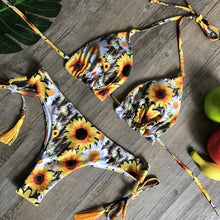 Load image into Gallery viewer, Women Push-up Bikini Swimwear Adjustable Swimsuit Bathing Suit Beachwear Women's Tie Bikini Lace Up Bottom String Swimsuit Bandage Swim Beach Wear Summer Comfortable Bikini Set