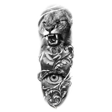 Load image into Gallery viewer, Big Realistic Tiger Tattoo Waterproof Temporary Dragon Flower Sticker Full Arm Large Size Sleeve Big Luxury Design For Mens