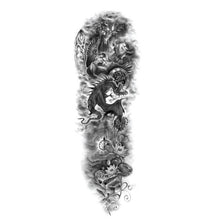 Load image into Gallery viewer, Big Realistic Tiger Tattoo Waterproof Temporary Dragon Flower Sticker Full Arm Large Size Sleeve Big Luxury Design For Mens