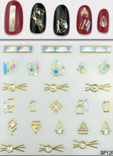 Load image into Gallery viewer, Plant Laser Abstract Lady Face Nail Decals Sliders Paper Art Decor Gel Polish Sticker Manicure Foils 3D Rhinestone Sticker Fun Nail Art Stickers Decal 3D Self-Adhesive Abstract Face Curve Graffiti Nail Design for Acrylic Nail Supplies