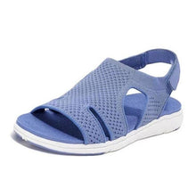 Load image into Gallery viewer, New Summer Women Sandals Shoes Blue Casual Woman Flats Buckle Strap Fashion Beach Shoe Modern Slide Square Open Toe One Band Cute Slip On Flat Dressy Casual Summer Sandals