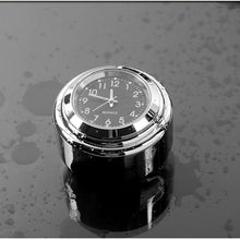 Load image into Gallery viewer, Universal 7/8" Waterproof Chrome Motorcycle Bike Handlebar Mount Quartz Clock Motorcycle Handlebar Clock, Motorcycle Modification Handlebar Mount Waterproof Quartz Clock Watch Accessories Watch Aluminum Luminous Clock Moto Black