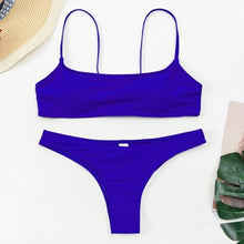 Load image into Gallery viewer, Push Up Bikini Set Swimsuits High Waist Swimwear Women Ribbed Bathing Suits Brazilian Bikinis Swimsuit for Women Bottom Triangle Bikinis Top Bathing Suit