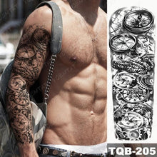Load image into Gallery viewer, Full Arm Temporary Tattoos 8 Sheets and Half Arm Shoulder Waterproof Tattoos Elegant Large Lion Sleeve Sticker Tattoo Waterproof Temporary Big Wolf Tatoos For Men and Women