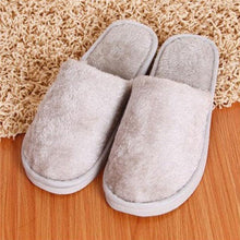 Load image into Gallery viewer, Women Home Slippers Autumn Winter Warm Furry Plush Shoes Indoor Bedroom Light EVA Couple Cotton Slipper House Memory Foam Slippers Furry Faux Fur Lined Bedroom Shoes