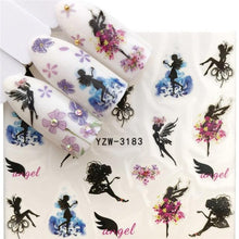 Load image into Gallery viewer, Nail Art Water Transfer Stickers Anime Mouse Animal Kid slider adhesive Watermark Decals Women Beauty Wedding Nails Decal Self-Adhesive 3D Wave Design Decoration for Women Girls Art Stickers Decal Decoration Metallic Curve Strip Line Nail