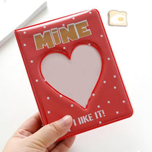 Load image into Gallery viewer, 64 Pockets 3 Inches Photo Album Card Holder Receipt Storage Hollow Love Heart Photo Holder Business Card Bag Kpop Photocard Holder Book Polaroid Book Album Gifts For Valentines Day