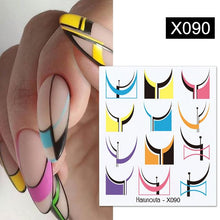 Load image into Gallery viewer, Geometry Line Stripe Nail Sticker Floral Butterfly Design Water Decals Slider Wraps Decoration Nail Art Accessories Water Transfer Nail Decals Sticker For Pretty Girl Self-Adhesive Nail Decals Designer Nail Stickers for Acrylic Decal Decoration