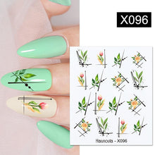 Load image into Gallery viewer, Geometry Line Stripe Nail Sticker Floral Butterfly Design Water Decals Slider Wraps Decoration Nail Art Accessories Water Transfer Nail Decals Sticker For Pretty Girl Self-Adhesive Nail Decals Designer Nail Stickers for Acrylic Decal Decoration