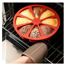 Load image into Gallery viewer, 8 Cavity Silicone Cake Mold Baking Pastry Scone Pans Tools Cake Mould Oven Bread Pizza Bakeware Cake Mould Baking Molds Triangle Silicone Cake Mold Soap Mould Pizza Slices Scone Baking