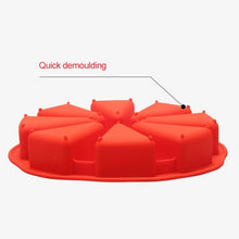 Load image into Gallery viewer, 8 Cavity Silicone Cake Mold Baking Pastry Scone Pans Tools Cake Mould Oven Bread Pizza Bakeware Cake Mould Baking Molds Triangle Silicone Cake Mold Soap Mould Pizza Slices Scone Baking