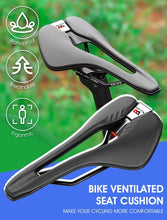 Load image into Gallery viewer, Ultra Light Comfortable Bicycle Saddle Mountain Road Bike Seat Soft Leather Hollow Breathable Cushion Seat Ergonomics Design Breathable Suspension Gel Bike Saddle Cushion For Mountain Bike Road Bike