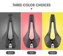 Load image into Gallery viewer, Ultra Light Comfortable Bicycle Saddle Mountain Road Bike Seat Soft Leather Hollow Breathable Cushion Seat Ergonomics Design Breathable Suspension Gel Bike Saddle Cushion For Mountain Bike Road Bike