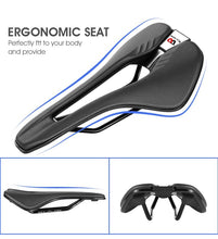 Load image into Gallery viewer, Ultra Light Comfortable Bicycle Saddle Mountain Road Bike Seat Soft Leather Hollow Breathable Cushion Seat Ergonomics Design Breathable Suspension Gel Bike Saddle Cushion For Mountain Bike Road Bike