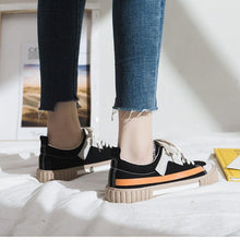Load image into Gallery viewer, Womens New Spring Fashion Canvas Casual Flats Striped Vulcanize Fashion Style Sneakers Low-Cut Trainers Canvas Flat Sneakers Casual Slip On Canvas Comfortable Design