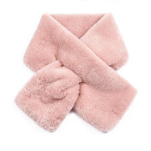 Load image into Gallery viewer, New Winter Solid Color Warm Thicken Soft Collar Scarf Faux Rabbit Fur Neckerchief Plush Warm Hot Scarfs Cross Collar Scarf Shawl Solid With Pearl Elegant For Women
