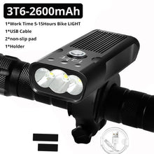 Load image into Gallery viewer, 10000mAh Bike Light USB Rechargeable 5000 Lumens Bike Headlight LED Super Bright Front Lights And Back Rear Light Set For Night Riding Bicycle Lights Front And Back Rechargeable With 3 Modes