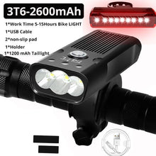Load image into Gallery viewer, 10000mAh Bike Light USB Rechargeable 5000 Lumens Bike Headlight LED Super Bright Front Lights And Back Rear Light Set For Night Riding Bicycle Lights Front And Back Rechargeable With 3 Modes