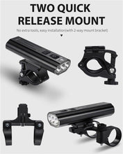 Load image into Gallery viewer, Front Bicycle Light USB Rechargeable LED Bike Light Waterproof Cycling Headlight Climbing Safety Flashlight Lamps Bike Light Super Bright Bicycle Light Easy To Install Fits All Bikes Headlights With Modes