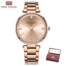 Load image into Gallery viewer, Luxury Crystal Fashion Womens Watch Quartz Analog Waterproof Elegant Stainless Steel Strap Wrist Watch For Women