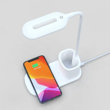 Load image into Gallery viewer, Touch Dimmable LED Desk Lamp 10W Wireless Charging/USB Charging Table Light for Children Kids Reading Study Bedside Bedroom Decorative Table Lamp Cute Study Lamps for Bedroom Décor