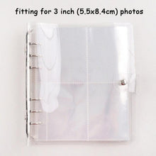 Load image into Gallery viewer, 100/200 Pockets Photo Album 3/5 inches Mini Picture Case Name Card Storage Collect Book Photocard Shiny Clear 6-Ring Binder Cover Refillable Notebook Photo Album