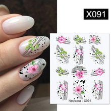 Load image into Gallery viewer, Black Lines Flower Leaves Water Decals Stickers Floral Face Marble Pattern Slider For Nails Summer Nail Art Decoration Summer Stickers on Nails Simple Summer Slider for Manicure Nail Art Watermark Manicure Decor