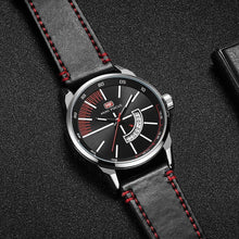 Load image into Gallery viewer, Elegant Black Quartz Men's Watch Fashion Leather Strap Luxury Calendar Design Luminous Analog Unique Design Wristwatches