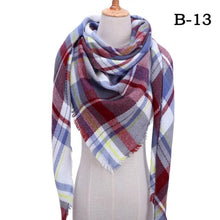 Load image into Gallery viewer, Winter Warm Soft Bandana Plaid Warm Headwear Triangle Scarves Scarf Cashmere Scarf Knit Wraps Shawls Hijabs Shawls Escharpe Elegant Cashmere Scarf Head Wrap Bandana Blanket Shawls Wraps For Female