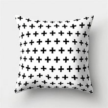 Load image into Gallery viewer, Black White Geometric Cushion Cover Pillowcase Sofa Cushions Decorative Pillow Covers Stripe Pattern Throw Pillow Case Daily Decorations Sofa Throw Pillow Case Cushion Covers Pillowcase Polyester Home Decor Pillow Cases 45x45CM