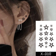 Load image into Gallery viewer, Elegant Small Waterproof Temporary Tattoo Sticker Makeup Flame Finger Black Square Rose Flower High Quality Design For Womens