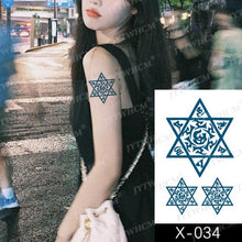 Load image into Gallery viewer, Elegant Small Waterproof Temporary Tattoo Sticker Makeup Flame Finger Black Square Rose Flower High Quality Design For Womens