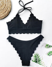 Load image into Gallery viewer, Summer Blue Bikini Women Swimwear Female Swimsuit Women’s Floral Print Lace-up Strapless Padded Comfortable Swimwear Bathing Suit Two-pieces Bikini Set Knotted Bathing Swim Suit