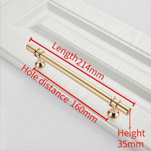 Load image into Gallery viewer, Aluminum Alloy Black Gold Door Handle Wardrobe Kitchen Cabinet Drawer Solid Handle Furniture Handle European Modern Hardware Modern Furniture Cupboard Door Drawer Handles