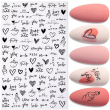 Load image into Gallery viewer, Sexy Lady Shaped 3D Nail Stickers Character Face Image Leaves Flower Decals Slider Black White Nail Art Decoration Manicure Decoration Nail Art Supplies 3D Self-Adhesive Nail Decals Designer Nail Stickers for Acrylic Nails