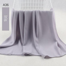 Load image into Gallery viewer, Fashion Soft Long Plain High Quality Premium Heavy Lightweight Elegant Chiffon Hijab Scarf Scarves Hijabs Lightweight Islamic Head Wear Escharpe Shawls Long Shawls For Women